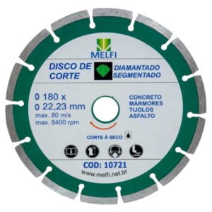 Disco de Corte Diamantado Segmentado 180 x 22.23mm Melfi