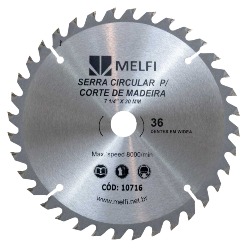 Serra Circular para Madeira 7.1/4 x 20mm 36 Dentes Melfi
